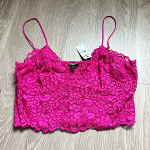 Express All Over Lace Crop Cami